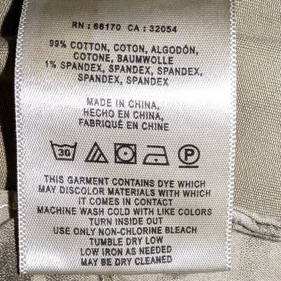 Anthropologie | Olive Green Relaxed Chino Navy Geo Tuxedo Stripe Pants | 26 - Picture 12 of 16